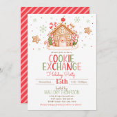 ジンジャーブレッドハウスのクッキー交換パーティーの招待状 招待状 (正面/裏面)