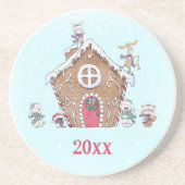 ジンジャーブレッドハウスの冬の星 アイススケートの動物たち コースター (正面)