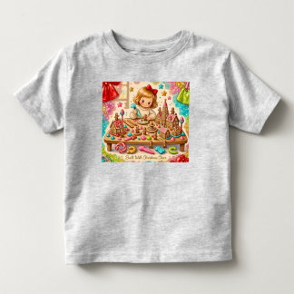 ~ ジンジャーブレッドハウスの制作 ~ かわいい甘い女の子 ~ トドラーTシャツ