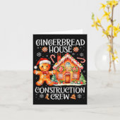 ジンジャーブレッドハウスの建設チームがクッキーを焼く カード (黄色い花)