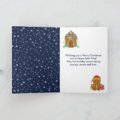 ジンジャーブレッドハウスの赤とネイビー　メリークリスマス シーズンカード (内部)