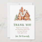ジンジャーブレッドハウスの飾り付けクリスマスパーティー サンキューカード (正面)