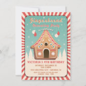 ジンジャーブレッドハウスの飾り付けクリスマスパーティー 招待状 (正面)