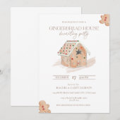 ジンジャーブレッドハウスの飾り付けパーティー招待状 招待状 (正面/裏面)
