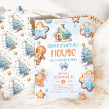 ジンジャーブレッドハウスの飾り付けパーティー 青い誕生日