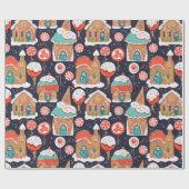 ジンジャーブレッドハウスアンドキャンディランドオンダーク ラッピングペーパー (フラット)