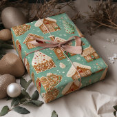 ジンジャーブレッドハウスクッキークリスマス ラッピングペーパー