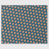 ジンジャーブレッドハウスクッキーパターンクリスマス ラッピングペーパー (フラット)