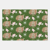 ジンジャーブレッドハウスクッキーピンクの雪 ラッピングペーパーシート (正面2)