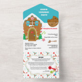 ジンジャーブレッドハウスクッキー交換とレシピカード オールインワン招待状 (内側)