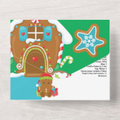 ジンジャーブレッドハウスクッキー交換とレシピカード オールインワン招待状 (裏面)