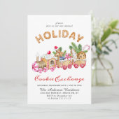 ジンジャーブレッドハウスクッキー交換クリスマスパーティー 招待状 (スタンド正面)