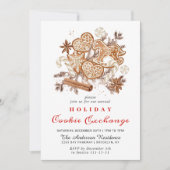 ジンジャーブレッドハウスクッキー交換クリスマスパーティー 招待状 (正面)