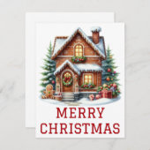 ジンジャーブレッドハウスクリスマスカード シーズンカード (正面/裏面)