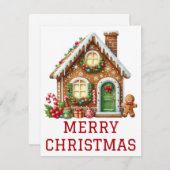 ジンジャーブレッドハウスクリスマスカード シーズンカード (正面/裏面)
