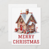 ジンジャーブレッドハウスクリスマスカード シーズンカード (正面/裏面)