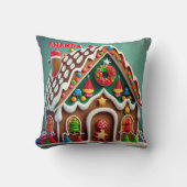 ジンジャーブレッドハウスクリスマスキッズパーソナライズされたズ クッション (正面)