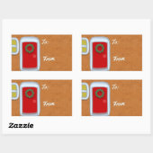 ジンジャーブレッドハウスクリスマスギフトラベルシール 長方形シール (シート)