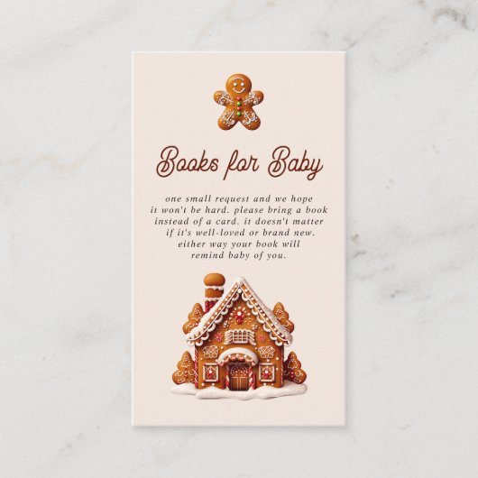 ジンジャーブレッドハウスクリスマスクッキーブックベビー エンクロージャーカード (正面)