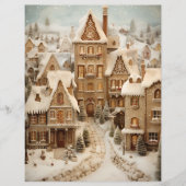 ジンジャーブレッドハウスクリスマススクラップブック紙 (正面)