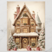 ジンジャーブレッドハウスクリスマススクラップブック紙 (裏面)