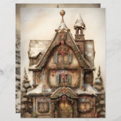 ジンジャーブレッドハウスクリスマススクラップブック紙 (正面/裏面)