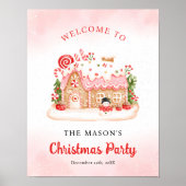 ジンジャーブレッドハウスクリスマスパーティーウェルカムポスター ポスター (正面)