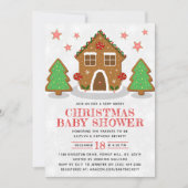 ジンジャーブレッドハウスクリスマスベビーシャワー 招待状 (正面)