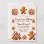 ジンジャーブレッドハウスクリスマス5th誕生日パーティー 招待状 (正面)