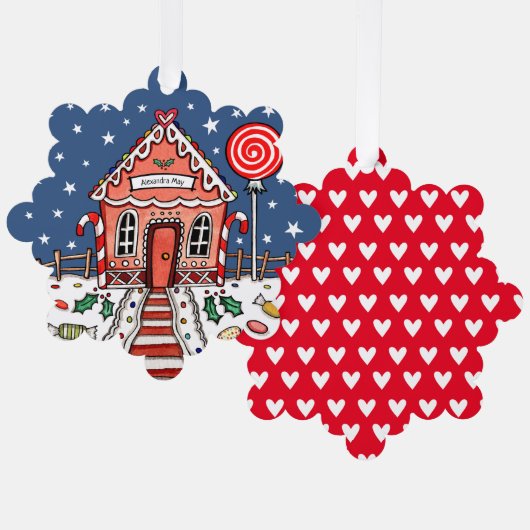 ジンジャーブレッドハウスクリスマス オーナメントカード (正面/裏面)