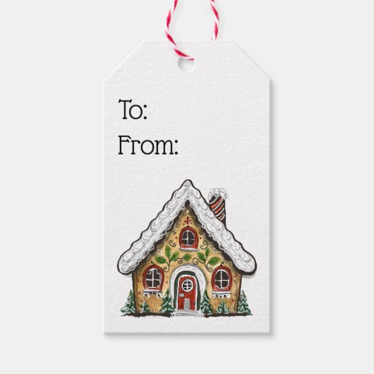ジンジャーブレッドハウスクリスマス ギフトタグ (正面)