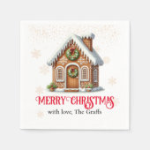 ジンジャーブレッドハウスクリスマス スタンダードカクテルナプキン (正面)