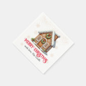 ジンジャーブレッドハウスクリスマス スタンダードカクテルナプキン (角)