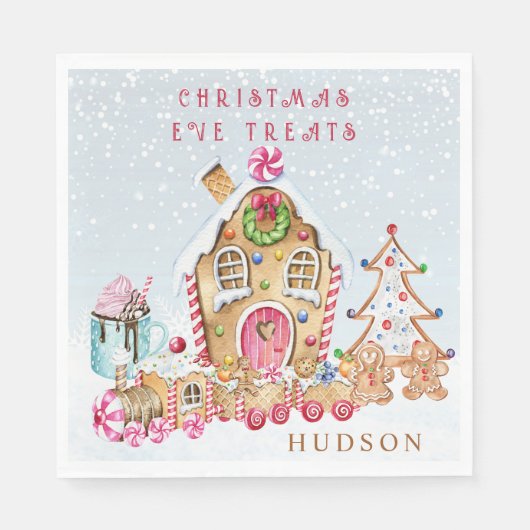 ジンジャーブレッドハウスクリスマス スタンダードランチョンナプキン (正面)
