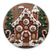 ジンジャーブレッドハウスクリスマス セラミックノブ (正面)