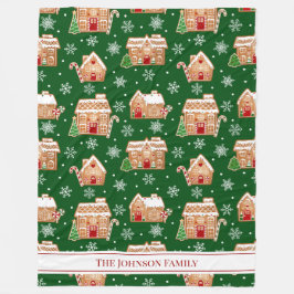 ジンジャーブレッドハウスクリスマス フリースブランケット