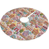 ジンジャーブレッドハウスクリスマス ブラッシュドポリエステルツリースカート (アングル)