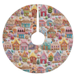 ジンジャーブレッドハウスクリスマス ブラッシュドポリエステルツリースカート