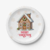 ジンジャーブレッドハウスクリスマス ペーパープレート (正面)