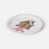 ジンジャーブレッドハウスクリスマス ペーパープレート (アングル)