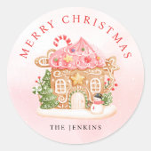 ジンジャーブレッドハウスクリスマス ラウンドシール (正面)