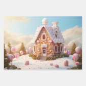 ジンジャーブレッドハウスクリスマス ラッピングペーパーシート (正面)
