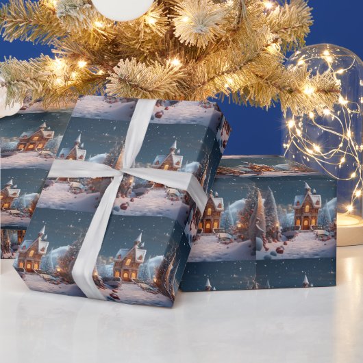 ジンジャーブレッドハウスクリスマス ラッピングペーパー (クリスマス)