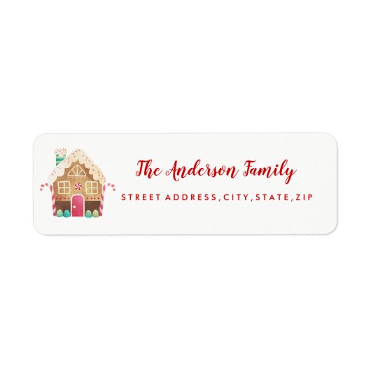 ジンジャーブレッドハウスクリスマス 返送先ラベル ラベル (正面)