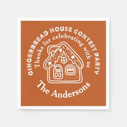 ジンジャーブレッドハウスコンテストパーティーありがとう スタンダードカクテルナプキン (正面)