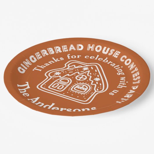 ジンジャーブレッドハウスコンテストパーティーありがとう ペーパープレート (アングル)