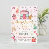 ジンジャーブレッドハウスズ飾パーティーホリデークッキー 招待状 (スタンド正面)