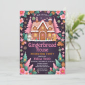 ジンジャーブレッドハウスデコレーションクリスマスパーティー 招待状 (スタンド正面)