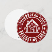 ジンジャーブレッドハウスデコレーションクルー クリスマスファミリー シーズンカード (正面/裏面)
