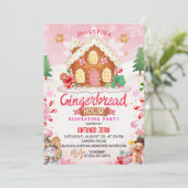 ジンジャーブレッドハウスデコレーション パーティーへの招待 招待状 (スタンド正面)
